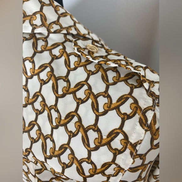 MICHAEL Michael Kors Brown and Gold Long Sleeve Button Down Shirt - Picture 11 of 11